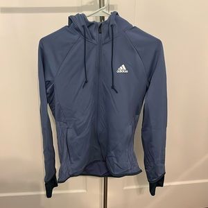 adidas Blue Zippered Hoodie